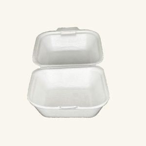 HAMBURGER FOAM BOX WHITE (T 201) 泡沫汉堡盒-白